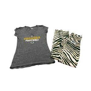 Green‎ Bay Packers NFL  Majestic Zubaz Women's Leggings & T-shirt